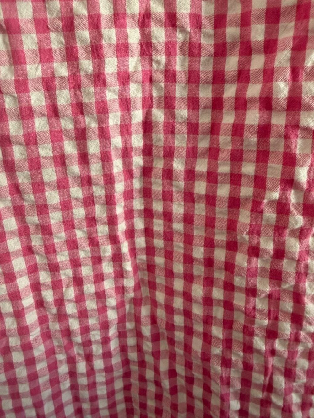 Pink & White Gingham Sleeveless Ruffle Neck Blouse 2X By Crown & Ivy - Picture 5 of 5